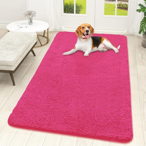 Dog Door Mat for Muddy Paws 59x32 (Hot Pink / 59" X 32")