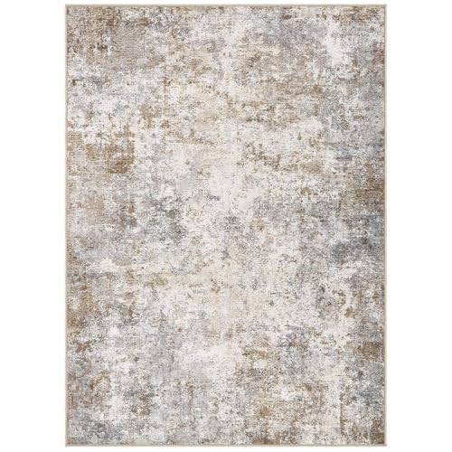 4x6 Area Rug Living Room Rugs Washable Neutral Brown Grey Carpet (Brown Grey / 4' x 6' (Rectangular))