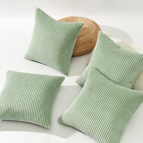 20x20 inch Decorative Sage Green Throw Pillow Covers (Sagegreen / 20" x 20" (Pack of 4))