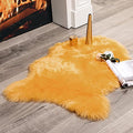 Luxury Super Soft Fluffy Area Rug Faux Fur Sheepskin Rug Decorative Plush Shaggy Carpet for Bedside Sofa Floor Nursery Fall Decor 2 x 3 Feet (2' x 3' (Sheepskin) / Orange Yellow)
