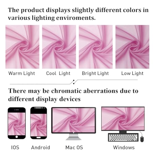 Light Pink Sheer Curtains 63 Inch Length 2 Panels Set (Light Pink / 42"W x 63"L (Pack of 2))