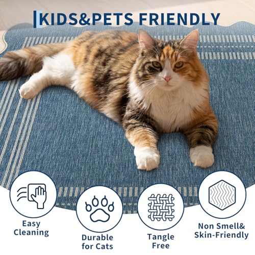 2x8 Blue Runner Rug (Jute Blue / 2' x 8' (Rectangular))