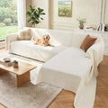 2 Pieces Sectional Couch Covers L Shaped Cover L Cream White (Cream White / 71"×102"+71"×110")