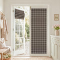 100% Blackout Brown Plaid Magnetic Roman Shade (24"W x 72"L (Pack of 1) / Plaid | Brown & White)