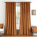 Velvet Curtains 52x108 inches 2 Panels Gold Brown Blackout Curtains (Gold Brown / 52"W x 108"L (Pack of 2))