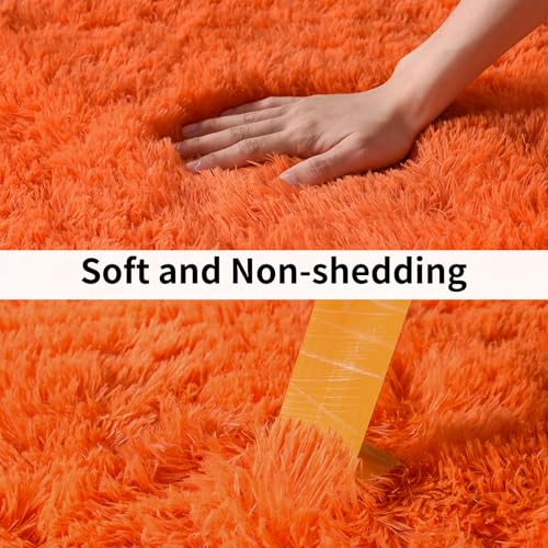 Soft Runner Rugs for Bedroom Hallways (2' x 5' (1 pc) / Orange)