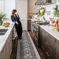 Hallway Washable Runner Rug (2'6" x 14' (Rectangular) / Black/Navy)