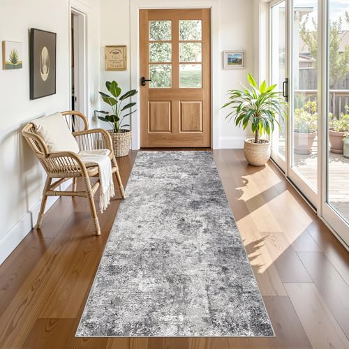 3x8 Washable Runner Rug for Hallway (Grey / 3' x 8' (Runner))