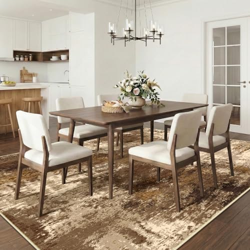 Washable 9'x12' Abstract Area Rug for Living Room Brown Tan (Brown/Tan / 9' x 12' (Rectangular))