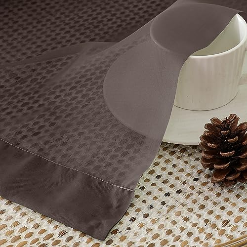 Chocolate Sheer Curtains 63 Inches Long 2 Panels (40"W x 63"L (Pack of 2) / Chocolate)
