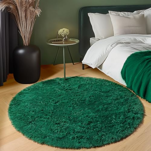 Dark Green Round Area Rugs 5ft (Dark Green / 5' (Round))