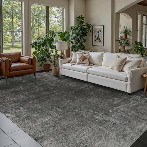 Washable 6x9 Area Rugs for Living Room Modern Abstract Rug (Ink / 6' x 9' (Rectangular))