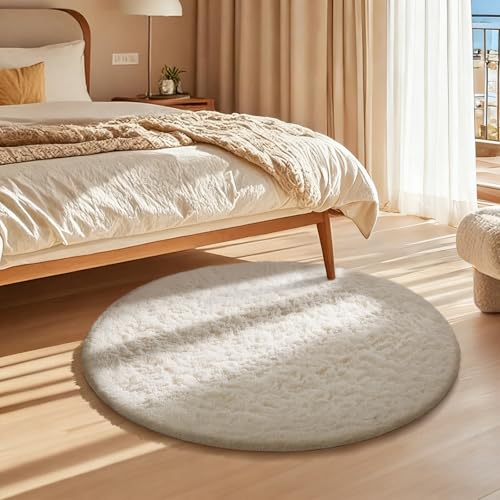 Round Rugs 2Ft Ivory Circle Area Rug (2- Ivory / 2' (Round))