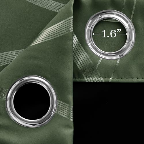 100% Blackout Print Curtains 84 inch Long (100% Blackout - Dark Mallard / 52"W x 84"L (Pack of 2))