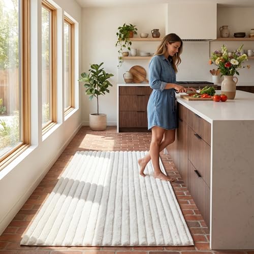 Kai Off White Striped Washable Area Rug (Kai Off White / 6' x 9' (Rectangular))