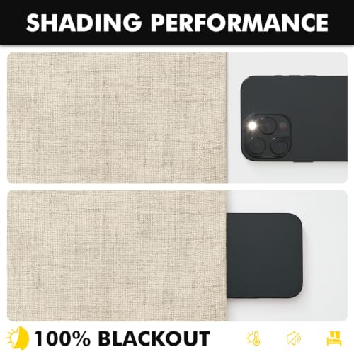 100% Blackout Linen Curtains 42 x 84 Inch Cobblestone 2 Panels (Cobblestone / 42"W x 84"L (Pack of 2))