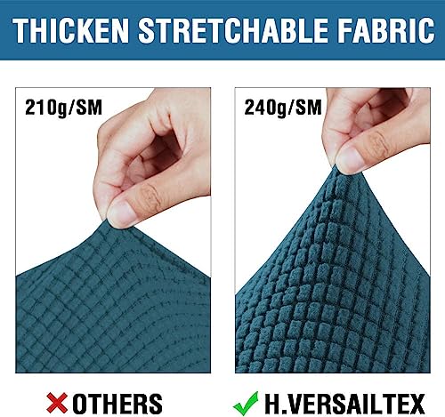 3 Piece Stretch Sofa Covers for 2 Cushion Sofa Couch Covers for Living Room Sofa Slipcovers (Medium-XL / Deep Teal)