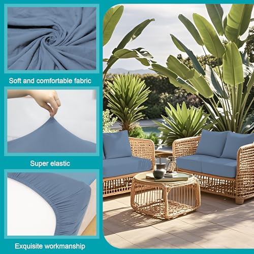 14 Pcs Outdoor Cushion Covers (Grey Blue / 14PCS)