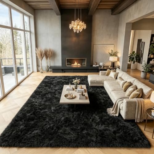Black Area Rugs 9x12 Living Room (Black / 9' x 12' (Rectangular))