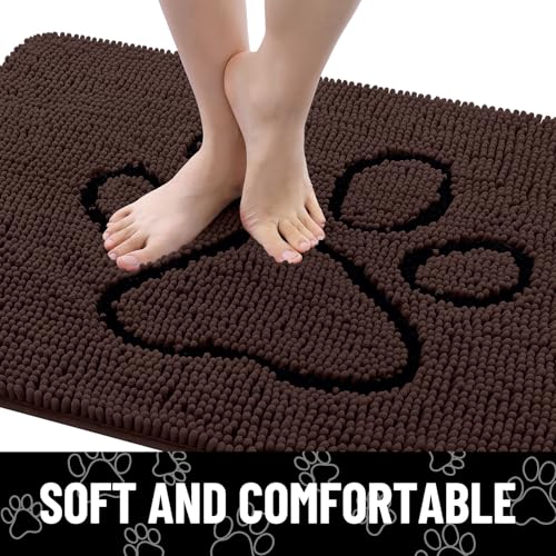 Dog Door Mat for Muddy Paws (40"X32" / Brown and Black)
