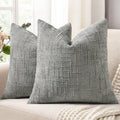 Textured Chenille Throw Pillow Covers 18x18 Set of 2 Grey (Neutral Grey / 18" x 18" (Pack of 2))