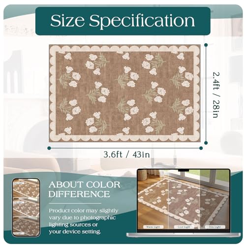 Floral Outdoor Rugs (Flower - Brown / 2'4" x 3'7" (Rectangular))
