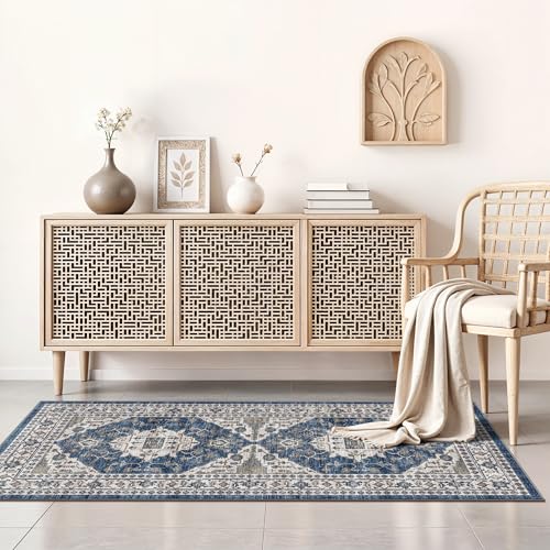 2x4 Non Slip Entryway Area Rugs (2x4 / Blue)