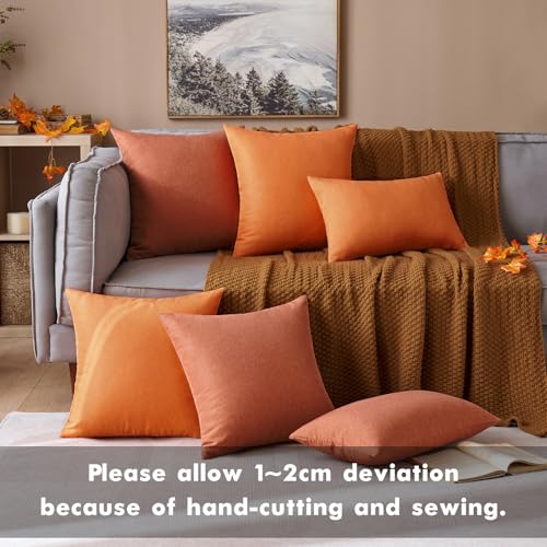Decorative Outdoor Pillow Covers Fall 12x12 Rust (12" x 12" (Pack of 2) / Rust)