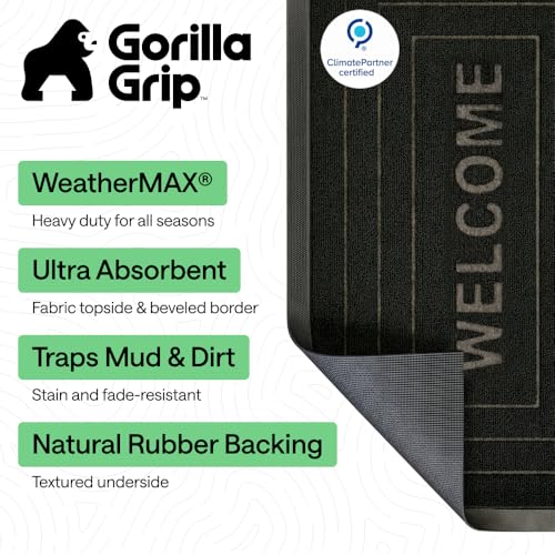 WeatherMAX Door Mat (Black Welcome / 29" x 17")