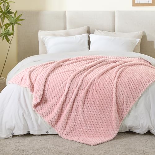 Pink King Blanket for Bed (Pink-1 / King(108"x90"))