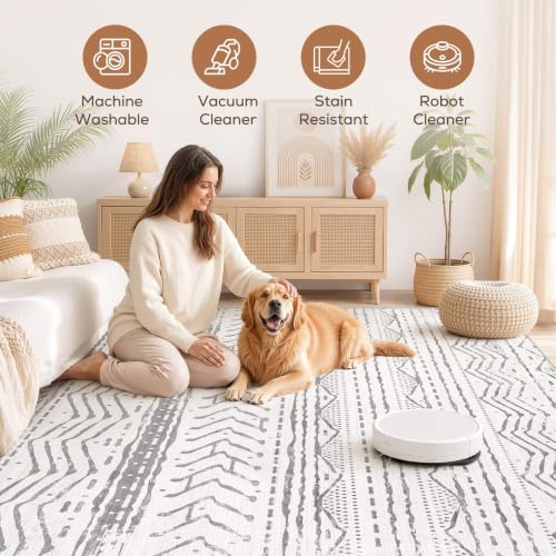 Area Rugs 9x12 Living Room (Color Gray White / 9' X 12' (Rectangular))