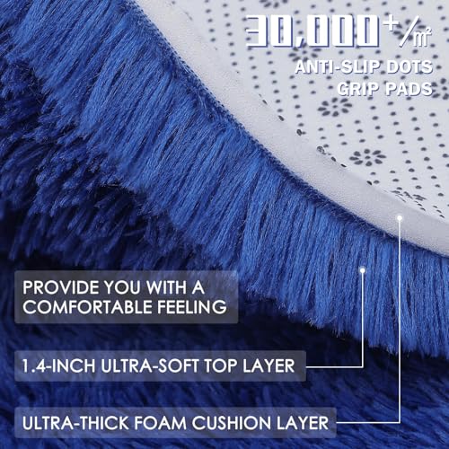 8x12 Machine Washable Large Area Rugs for Living Room (8x12 Ft / Navy Blue)