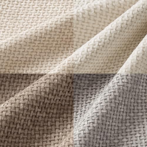 Decorative Chenille Pillow Covers Neutral Beige 20x20 Pack of 4 (20" x 20" (Pack of 4) / Neutral Beige/Brown)