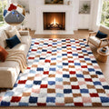 Checkered Rainbow Rug for Living Room Bedroom (Checkered Rainbow / 8' x 10' (Rectangular))