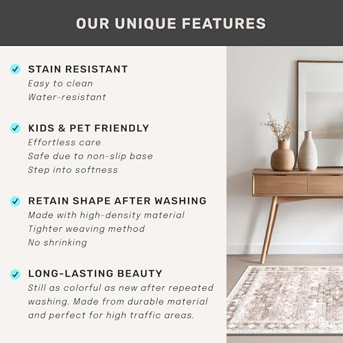 Beige Boho Rug for Living Room 8x12 (8' x 12' (Rectangular) / Latte / Beige)