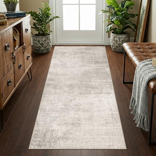 Washable 2x6 Thin Runner Rug (2' x 6' (Rectangular) / Beige/Cream)