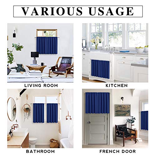 Half Curtain Tiers 36 inch Length (Marine Blue / 34"W x 36"L (Pack of 2))