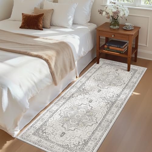 Washable Runner Rug 2x6 Runners for Hallways Non Slip (Grey / 2' x 6' (Runner))