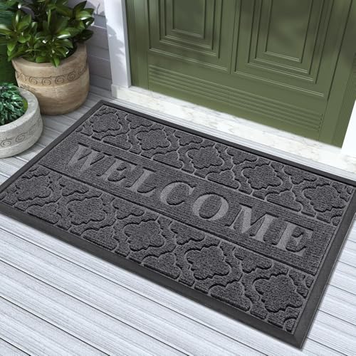 Welcome Door Mat (29.5x17 Inch / Dark Gray)