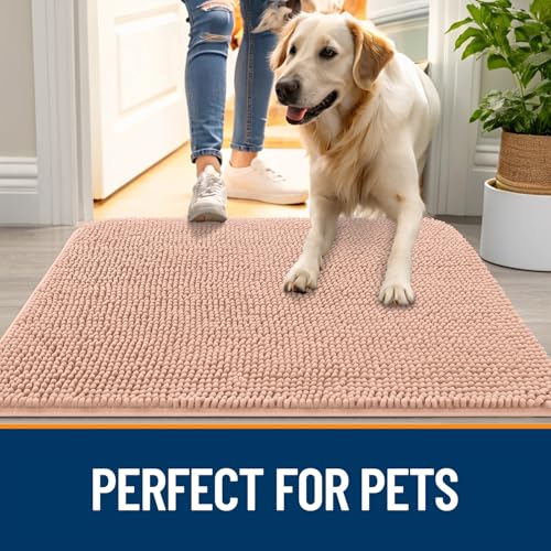 Dog Door Mat for Muddy Paws 70x35 (Peach / 70" X 35")