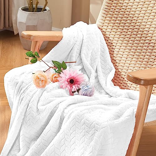 White Fleece Twin Blanket (White / Twin/Twin XL-60x90 IN)
