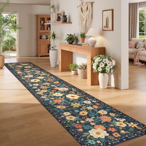 3x16 Runner Rug for Hallway (Navy Blue / 3' x 16' (Rectangular))