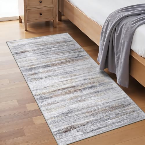 2x4 Washable Entryway Runner Rugs (Beige/Grey / 2' x 4' (Runner))