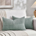 2 Packs Grey Blue Lumbar Decorative Throw Pillow Covers 14x22 Inch for Living Room Couch Bed (Grey Blue / 22" x 14" (Pack of 2))