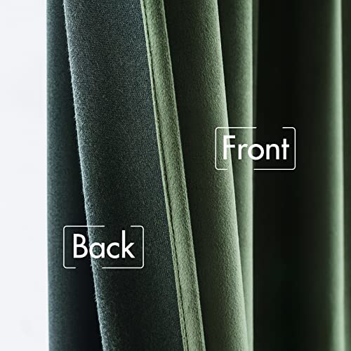 Velvet Curtains 52x105 inches 2 Panels Olive Green Blackout Curtains (Olive Green / 52"W x 105"L (Pack of 2))