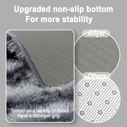 Soft Runner Rugs for Bedroom Hallways (2' x 6' (1 pc) / Black and White)
