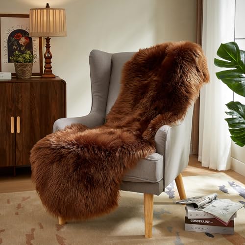 Faux Sheepskin Rug (2' x 6' (Sheepskin) / Coffee)