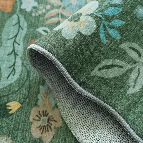 2x5 Washable Kitchen Area Rug (2' x 5' (Rectangular) / Green/Floral)