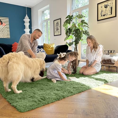 2x8 Machine Washable Runner Rugs for Hallway (2x8 Ft / Green)