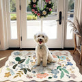Washable 2x3 Entryway Scalloped Rug (2' x 3' (Rectangular) / Cream/Floral)